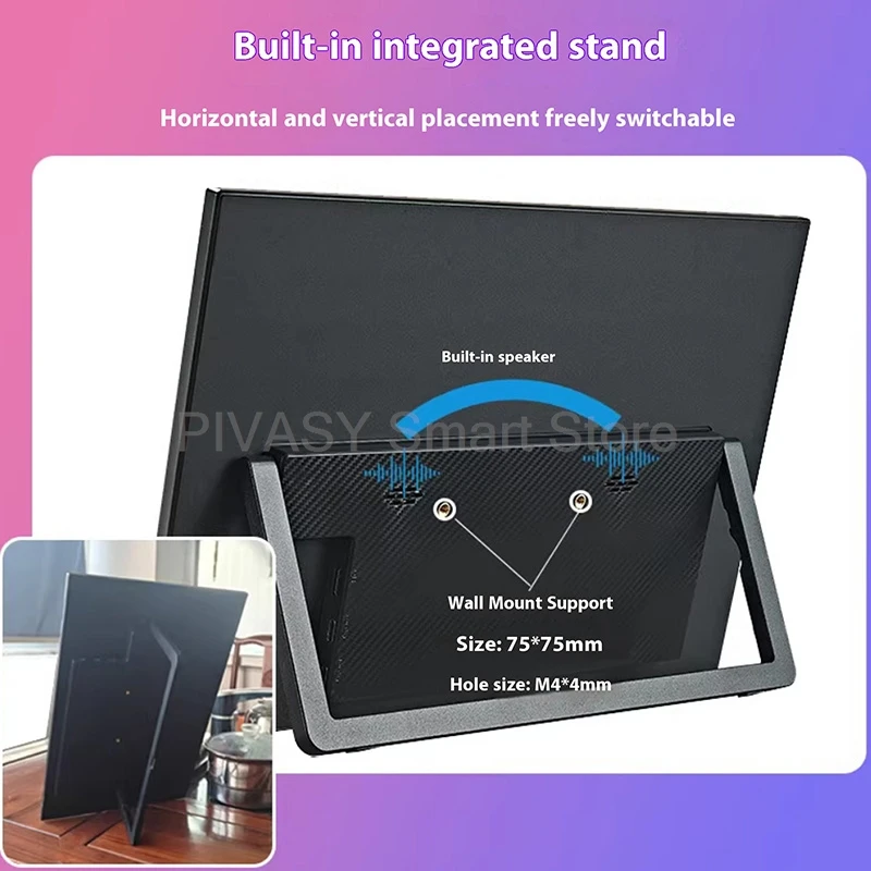 شاشة محمولة للتوصيل اللاسلكي مقاس 15.6 بوصة لأجهزة Android iPhone PC Desktop IPS دقة اتصال WiFi واجهات متعددة