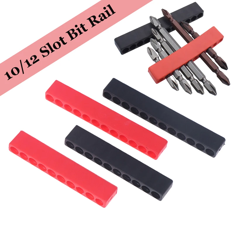 4개 1/4" 육각 비트 홀더 - 도구 상자용 10/12 슬롯 자기 드라이버 비트 정리 레일〔CC44〕