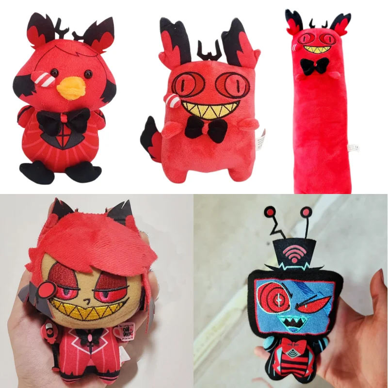

In Stock 11cm Hazbin Hotel Alastor Plushie Stuffed Doll Anime Peripheral Vaggie Charlie Morningstar Pendant Hazbin Cat Toy