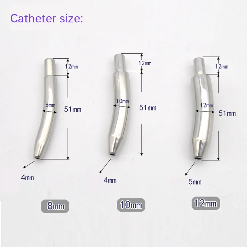 2023 New Stainless Steel Male Chastity Lock Penis Ring Bondage BDSM Chastity Devices With Urethral Catheter Penis Lock Sex Toys