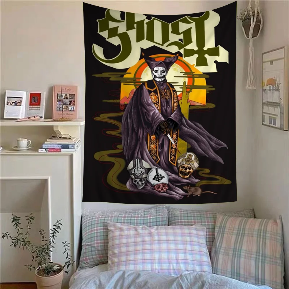 Ghost Band  Funny Cartoon Homer SimpsonS Family Printed Large Wall Tapestry Hanging Tarot Hippie Wall Rugs Dorm Home Decor