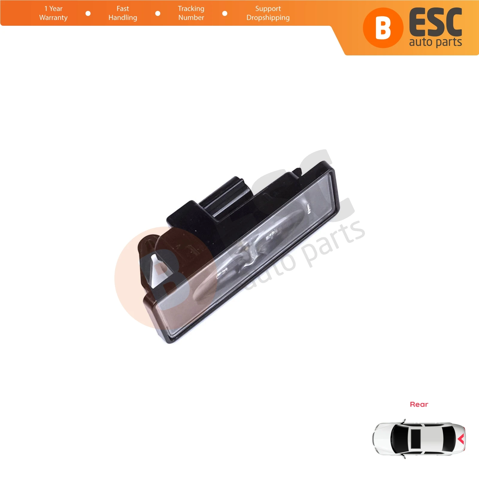 ESP1180 Rear Bumper LED License Plate Light Lamp Assy for Renault Nissan Opel Infiniti 265108990C 