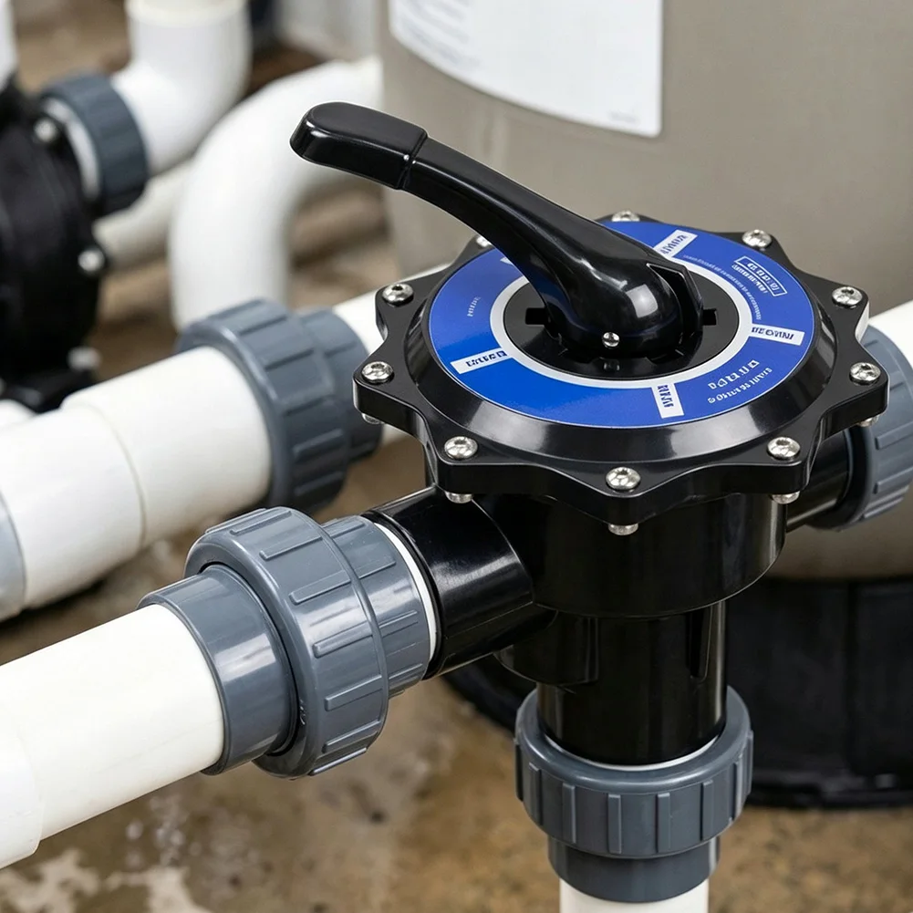 Swimming Pool Filtration System Pump Accessory Swimming Pool Filtration Multi-Port Valve for top Cap 2-Inch Diameter Connection