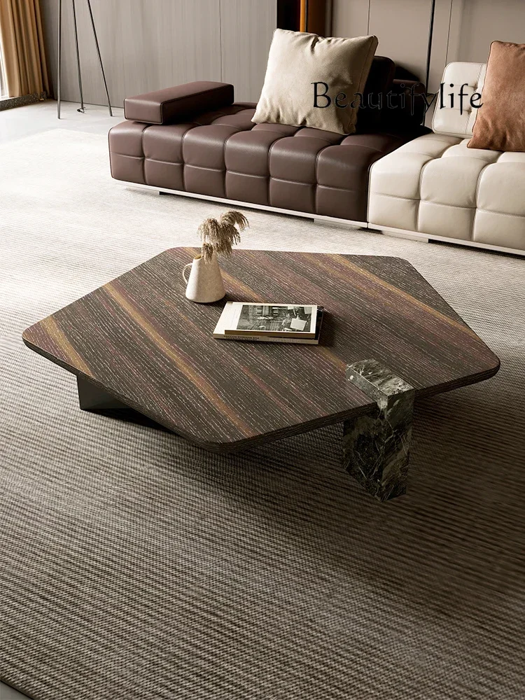 Italian High-End Living Room Tea Table Designer Smoked Wood Creative Strange Shape High-Grade Tea Table