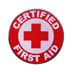 Red Cross Certified First Aid enamel pin Health Safety Medical Nursing Doctors Hospital Badge