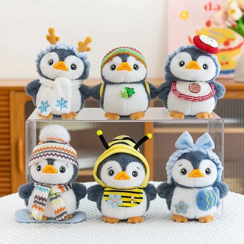 

15CM Adorable Little Penguin Plushie Pendant Honey Bee Skiing Various Fun Designs Backpack Pendant Exquisite Cartoon Keychain