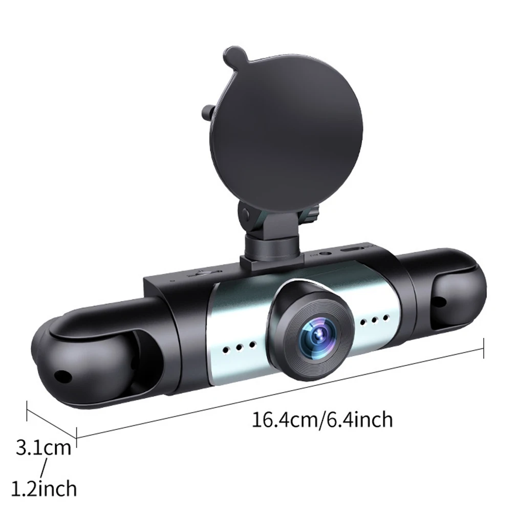 4 Channel Dash Cam For Cars，HD1080P Front and Rear Inside Left Right Camera ,360° panoramic view  Car DVR Night Vision G-Se