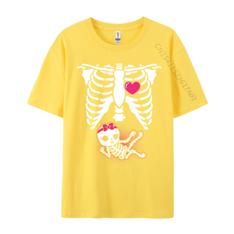 Halloween Skeleton Pregnancy Baby X Ray Funny Pregnant Normal Tees Designer Group Cotton Men T-shirts Tops Tees Wholesale