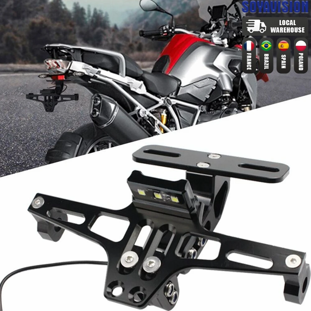 Motorcycle Rear License Plate Mount Holder Turn Signal Lights For Yamaha MT07 MT09 MT10 R1 Kawasaki Z750 Z800 Honda Accessores