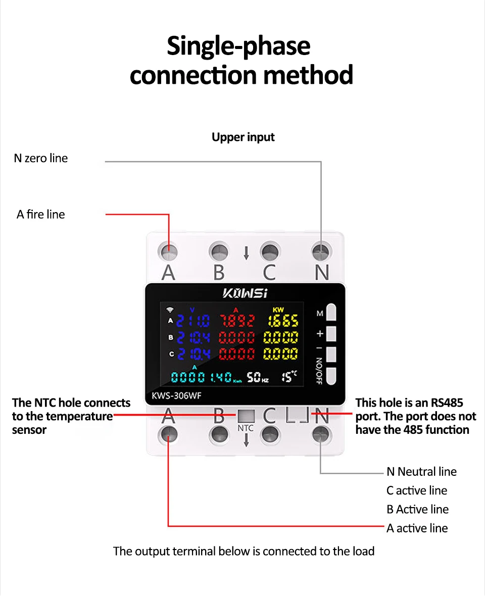 TUYA Wifi Power Energy Meter AC Monitor AC 85-290V 80A 3 Phase 4-draht DIN Schiene über Unter Spannung Schutz Strom Meter – Detail 14