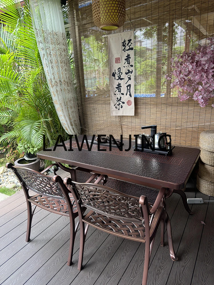 RWJ Courtyard Aluminum Alloy Villa Garden Occasional Table and Chair Sunshine Room Outdoor Dining Table