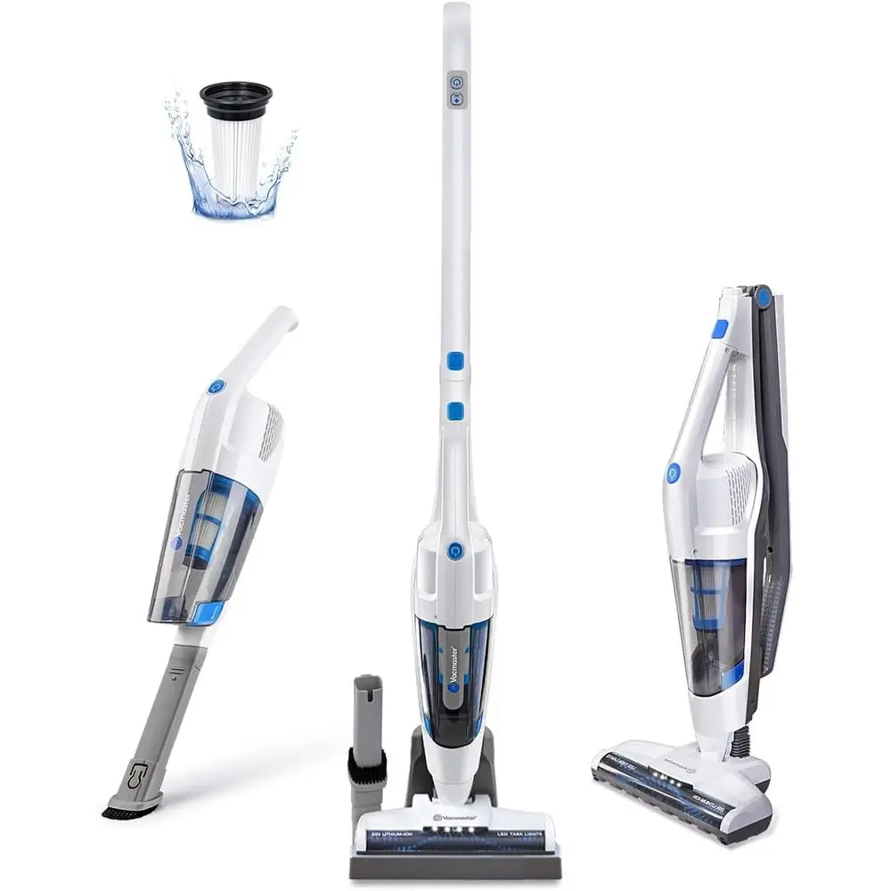 

2-in-1 Cordless Handheld & Stick Vacuum, Rechargeable Battery, Ideal for Hardwood, Carpet, Pet Hair, White