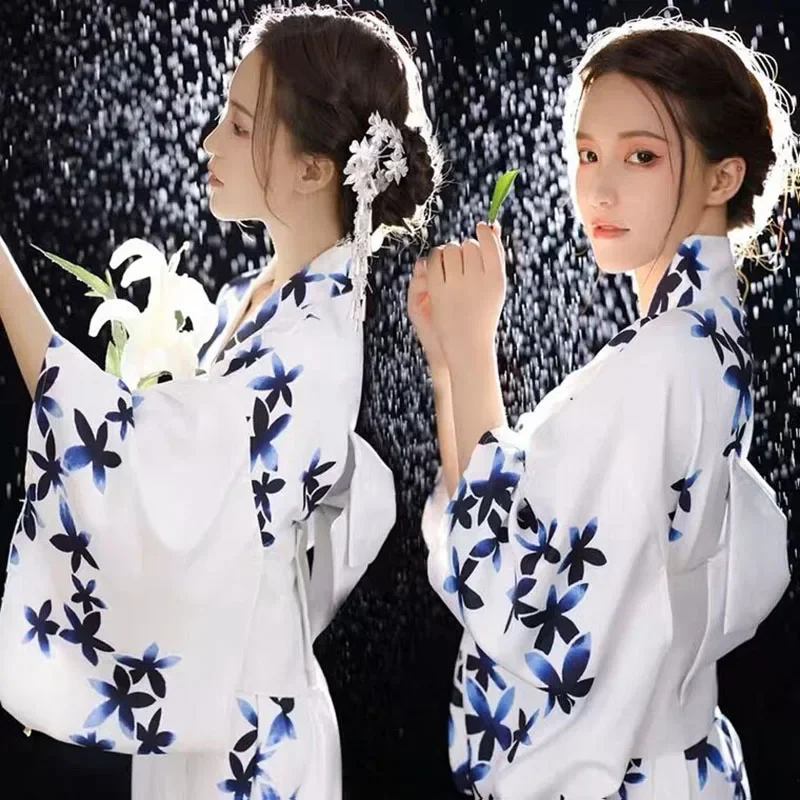 Women Kimono 2024 Fashion National Floral Yukata Japanese Clothes Cosplay Shirt Blouse Summer Beach Kimono Photography Clothing