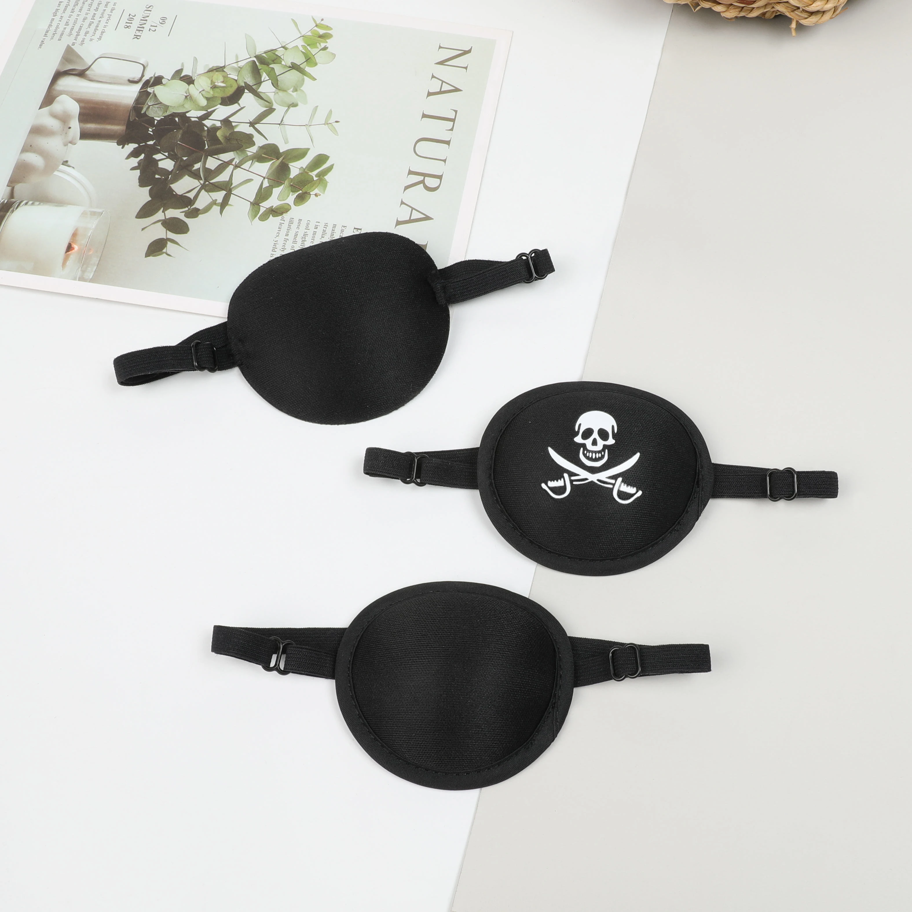 Soft Comfortable Pirate Eye Patch With High Elasticity Sponge Single Eye Cover For Halloween And Christmas Pirate-Themed Parties