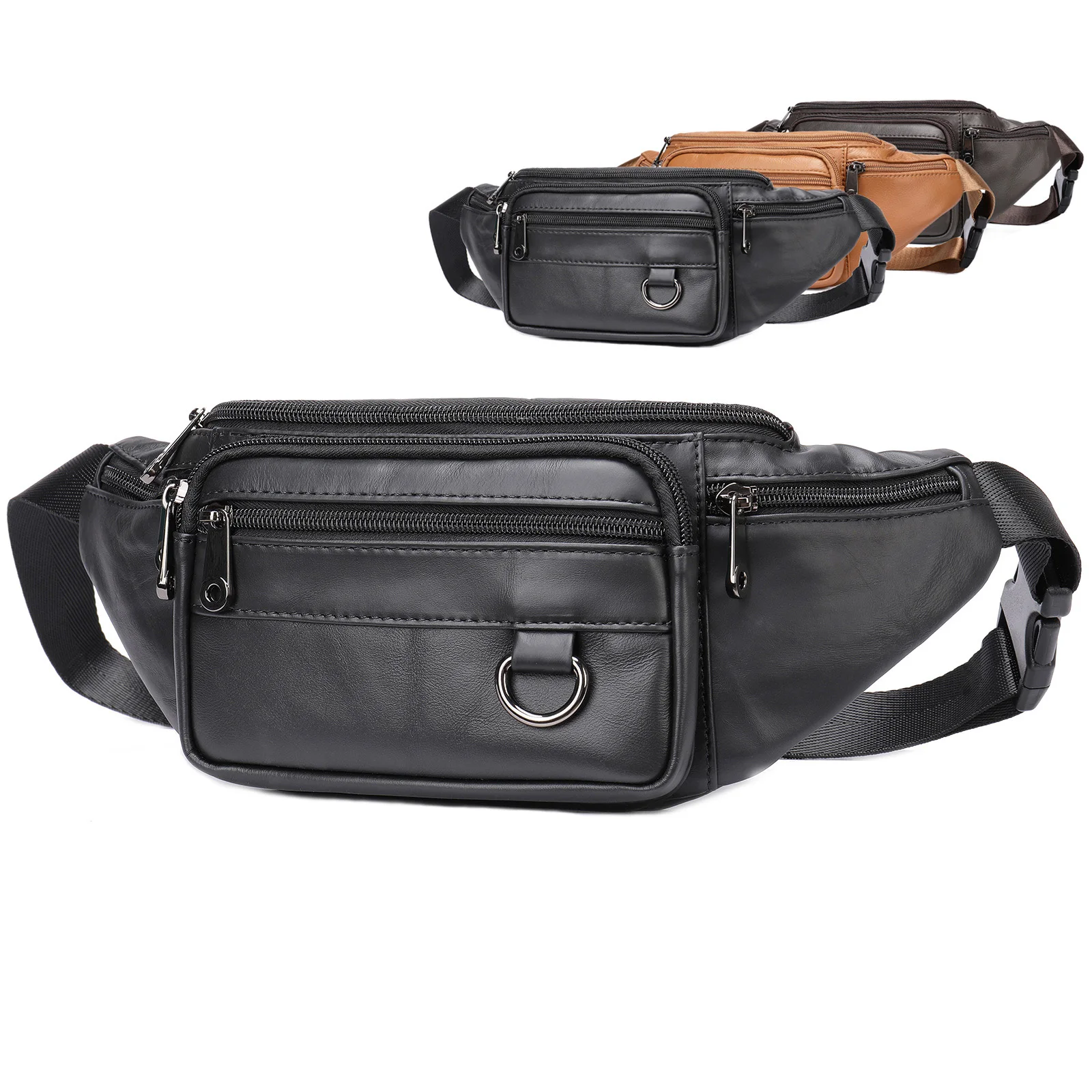 Imagem -06 - Bolsa da Cintura Pequena para Homem Couro Fanny Pack do Telefone Móvel dos Homens Bolsa Crossbody Bolsa Outdoor Sports Phone Belt Pouch For Mall