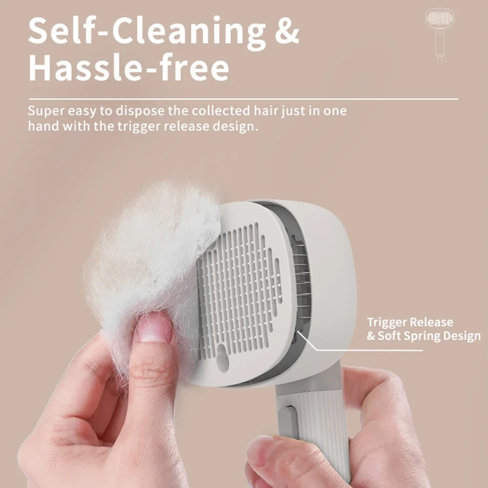 USB Rechargeable 4 in 1 Multifunctional Negative Ionic Pet Hair Removal Brush Massage Brush Pet Skin Detector Dog Cat Fun Tool