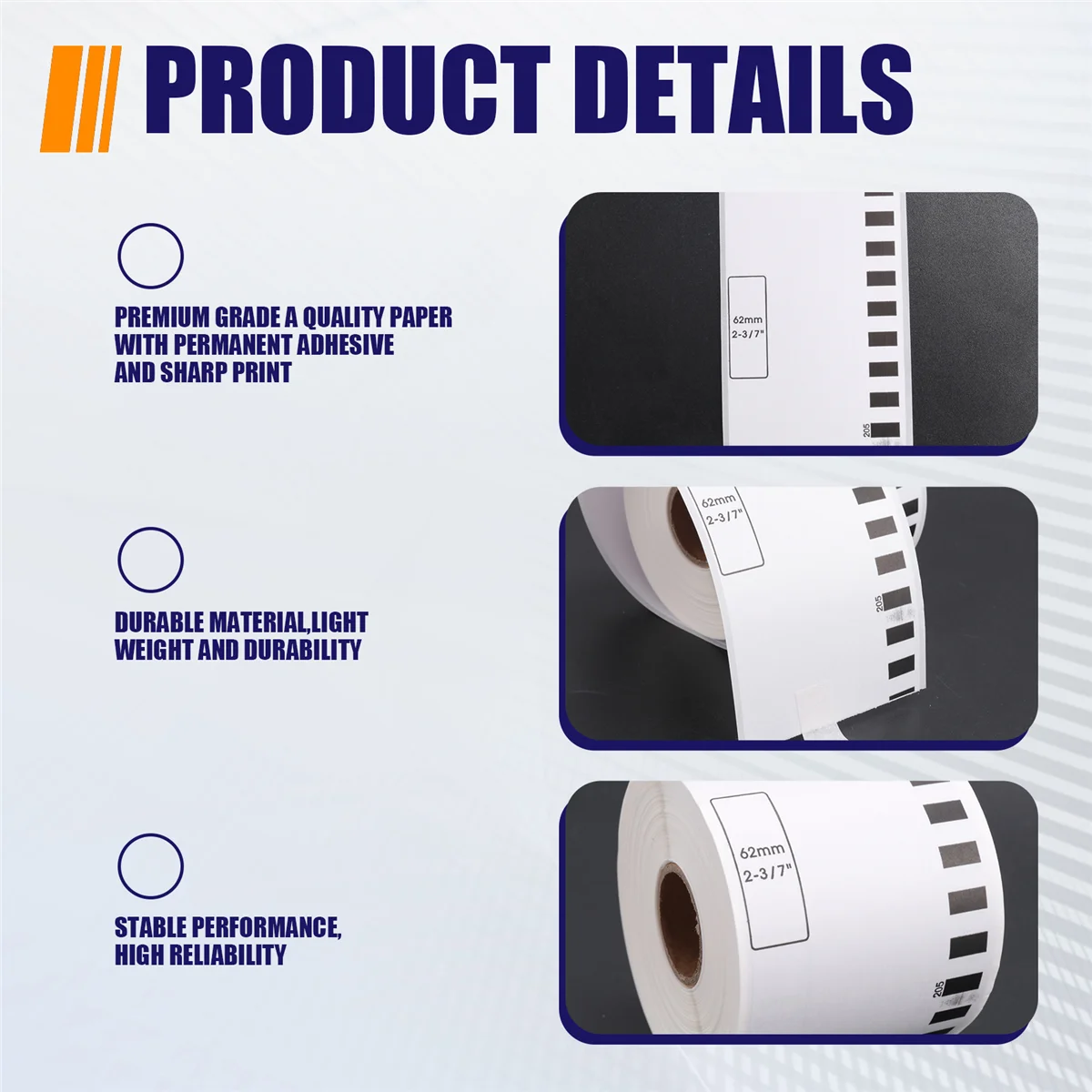 

T28C 5 Refill Rolls Compatible DK-22205 Label 62mmx30.48M Continuous Compatible for Brother Label Printer White Paper DK22205