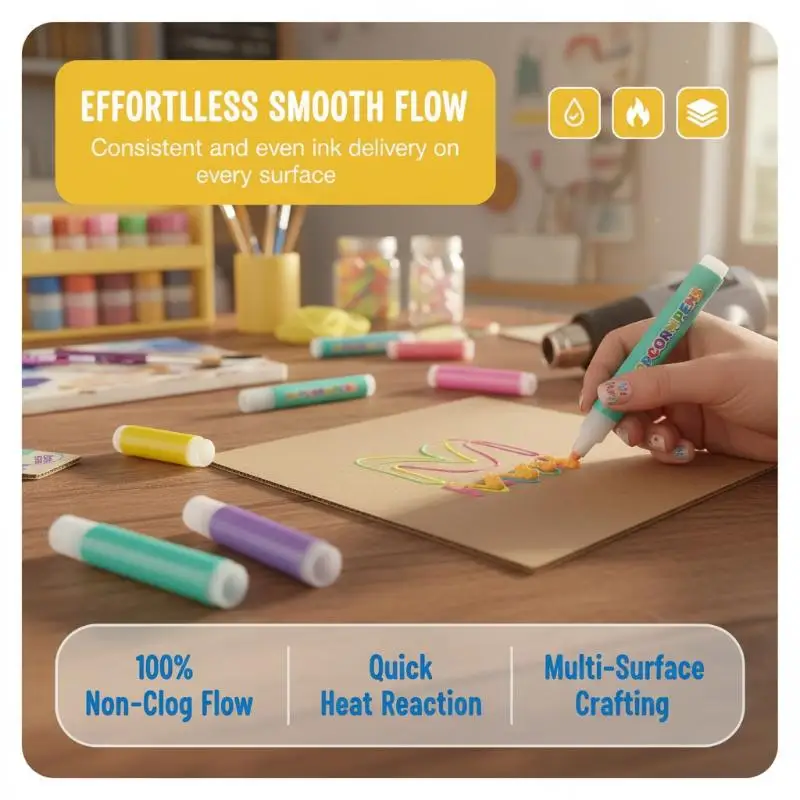 Puffy Popcorn 3D Art Marker Set 6/12 Colors Bubble Painting Pen Non-Toxic for Kids Handcraft DIY Drawing Birthday Gift
