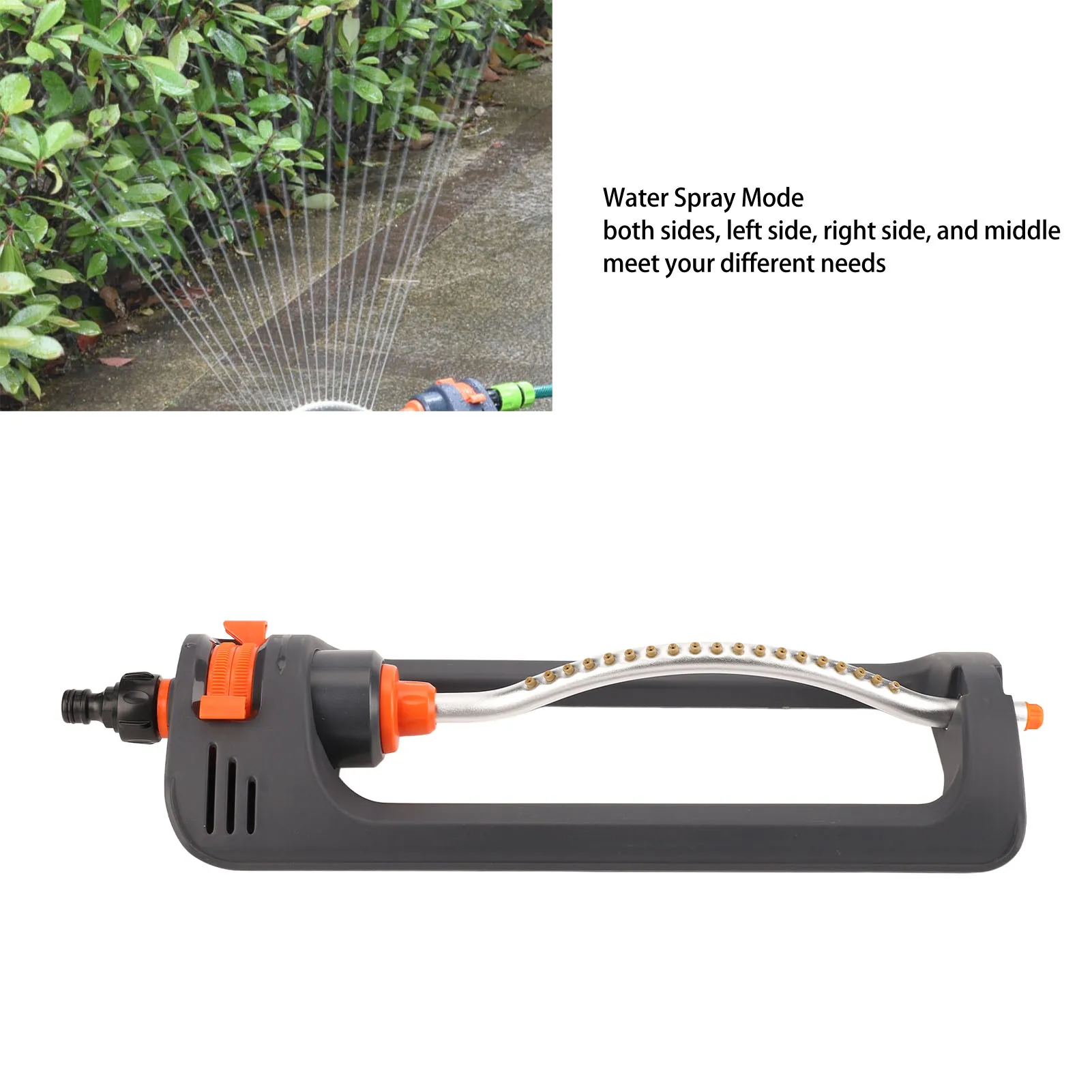 Oscillating Sprinkler Automatic 19 Nozzle Oscillating Lawn Sprinkler Plastic Base Adjustable Range 4 Modes for Field Cooling