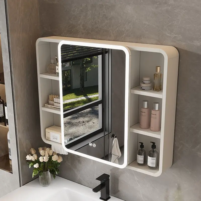 

Умный зеркальный шкаф для ванной комнаты, настенный шкаф для хранения вещей, отдельная дуговая стойка с защитой от лампы