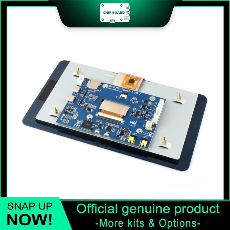 Waveshare RP2350 7-inch LCD dev platform with 800×480 resolution, 65K colors and dual-architecture dual-core support