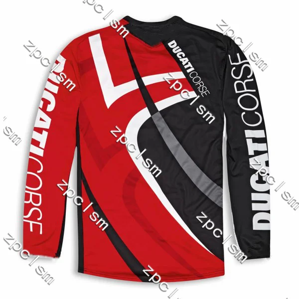 MTB V2 Sports Enthusiasts T-shirt 3D Printed Motorcycle T-Shirt Men's Long Sleeve Cycling Clothes Ducati Cycling Jersey Tops BMX