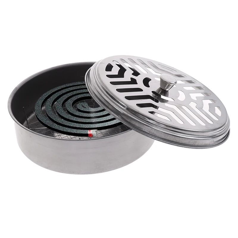 Mosquito Coil Holder Coil Incense Burner with Mesh Stand Camping Garden