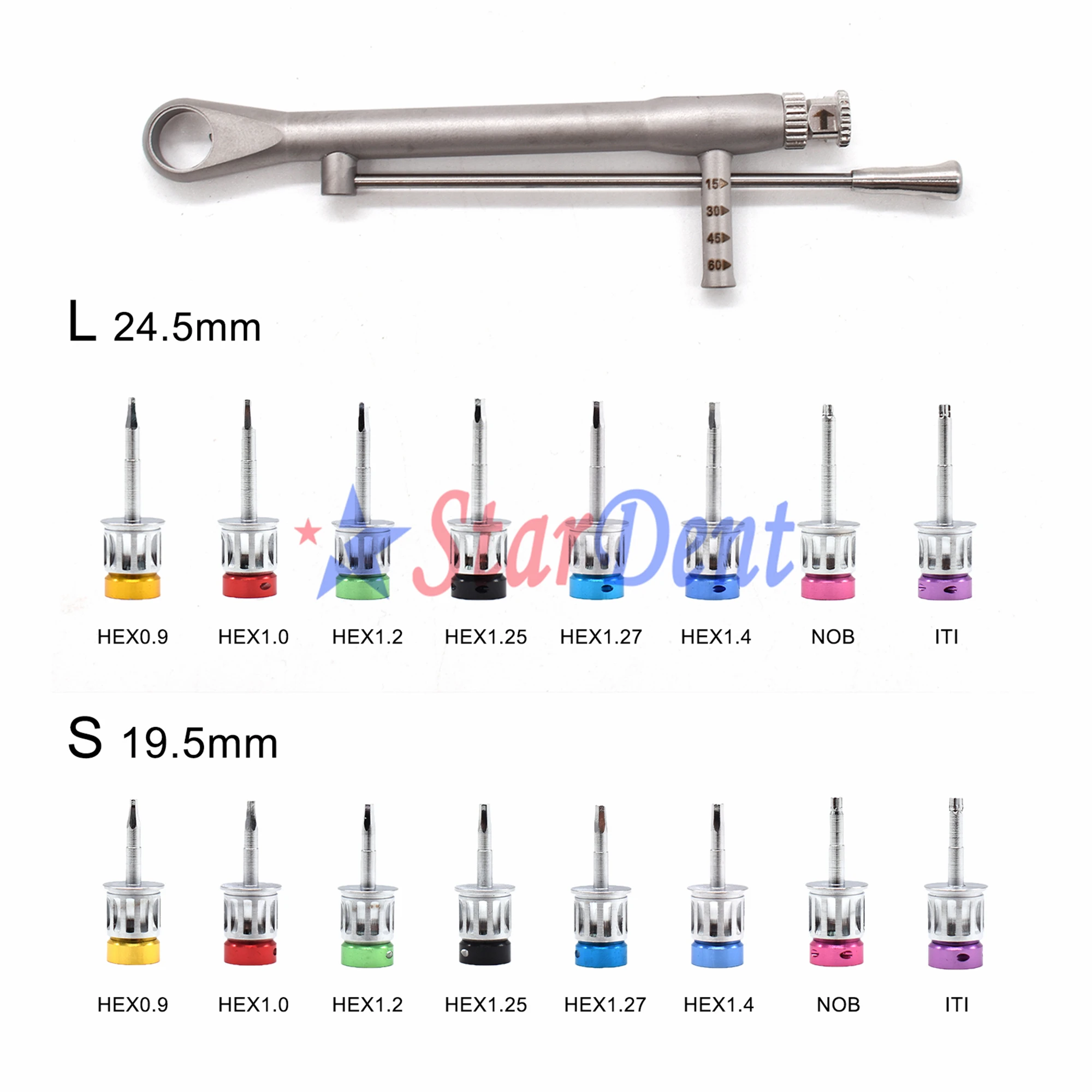 Dentals Universal Implants Hand Driver Hex Wrench Ratchet Screwdriver Kit Root Canal Treatment Tool