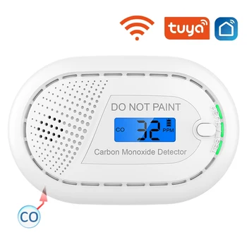 Ccpvan-tuyaインテリジェントWifi,炭素検知器,家庭用セキュリティシステム,85db,ワイヤレス,coアラーム,バッテリー10年