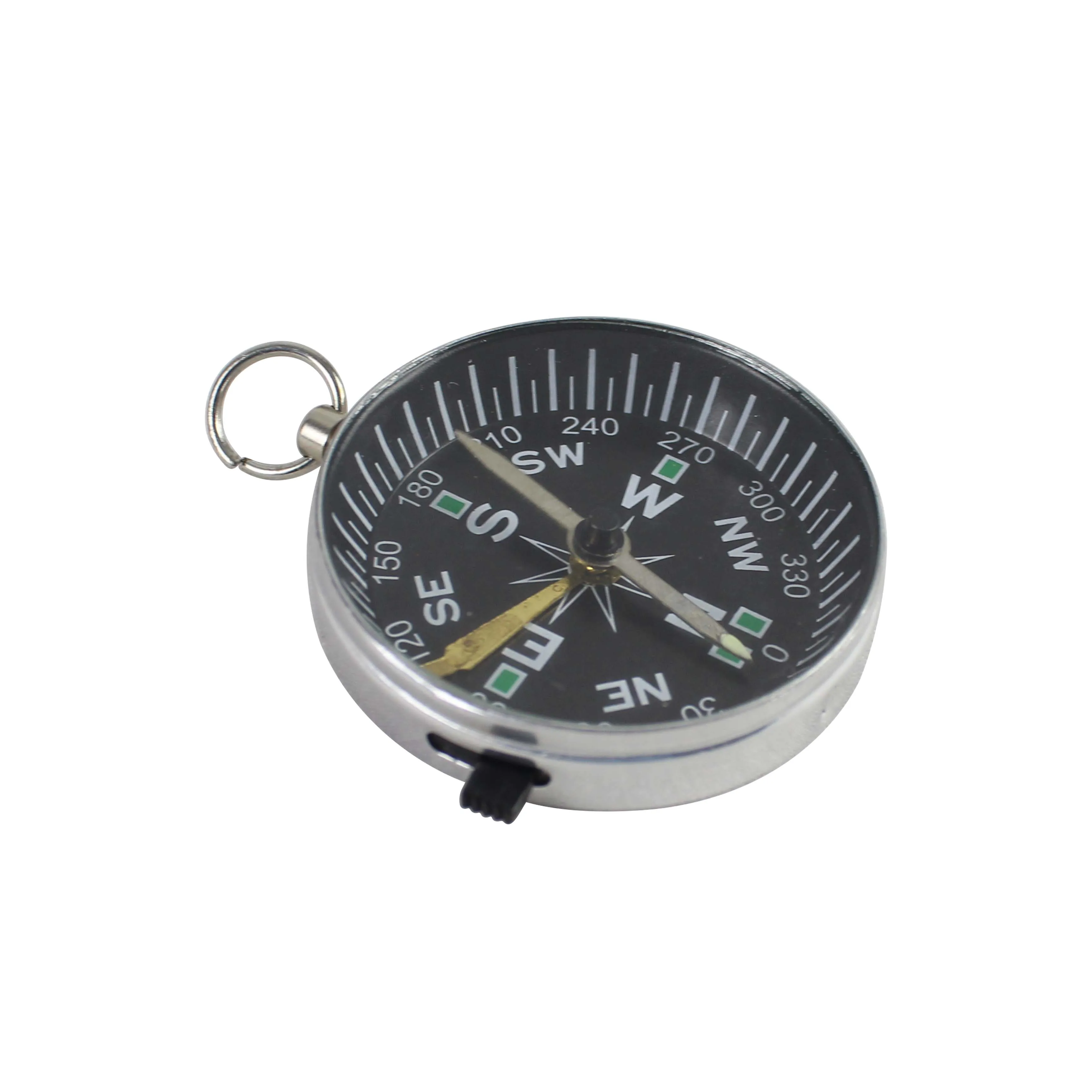 بوصلة ألومنيوم بحجم قابل للتخصيص، بوصلة ملاحة محمولة مقاومة للماء للمشي لمسافات طويلة للبقاء في الهواء الطلق