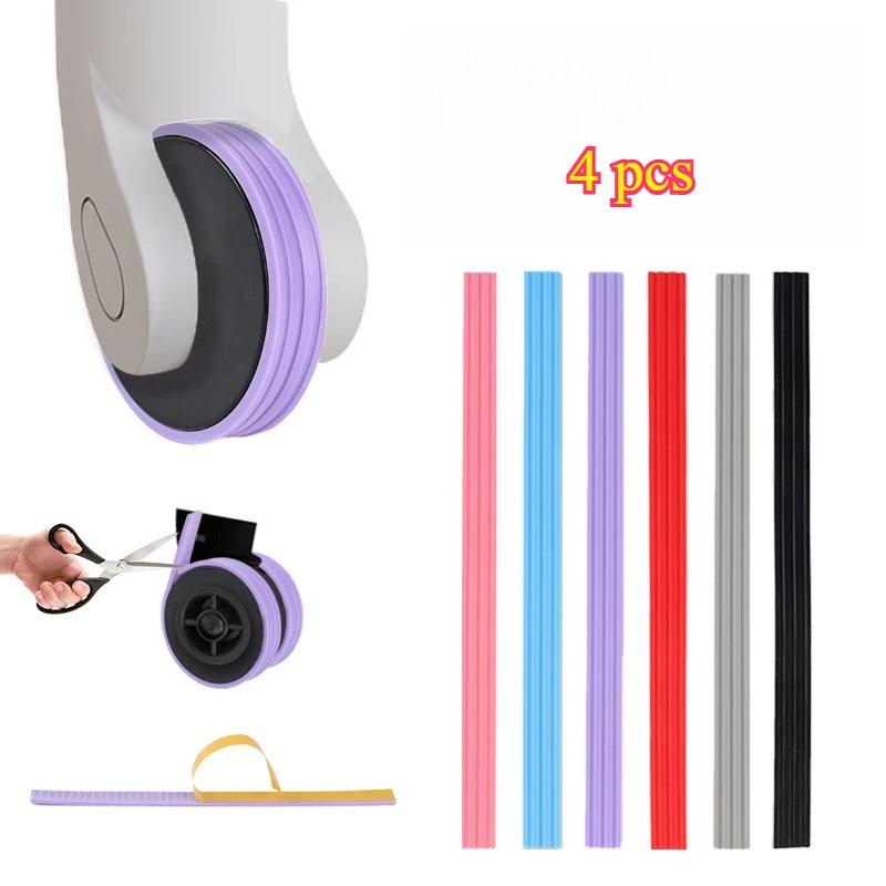 

4pcs Sports Style Silicone Luggage Wheel Protector - Non-slip, Noise-reducing, Durable Rubber Cover for Suitcases