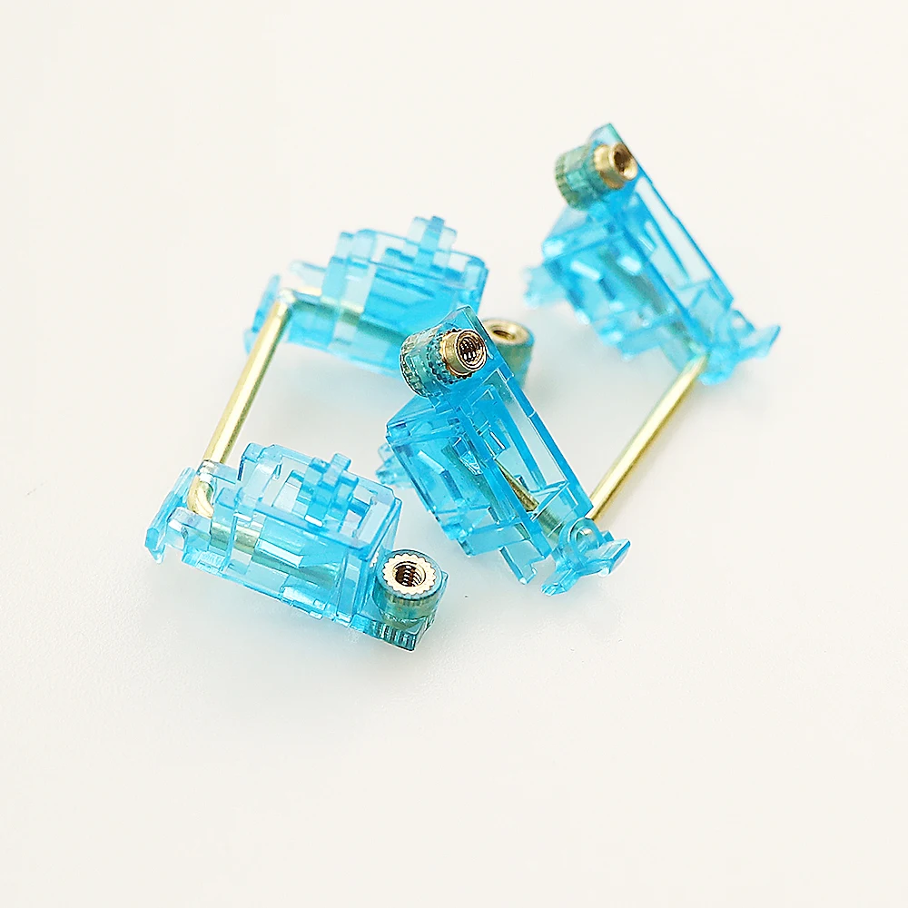 Transparent Blue Gold Plated Pcb Screw in V2 Stabilizer for Custom Mechanical Keyboard gh60 xd64 xd84 6.25x 2x 7x xd96 xd87