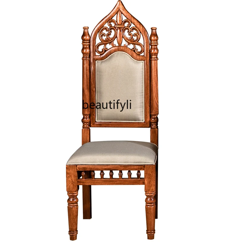 

Southeast Asian Style Solid Wood Dining Chair Thai Club Hotel Club Chair European Style Furniture Home