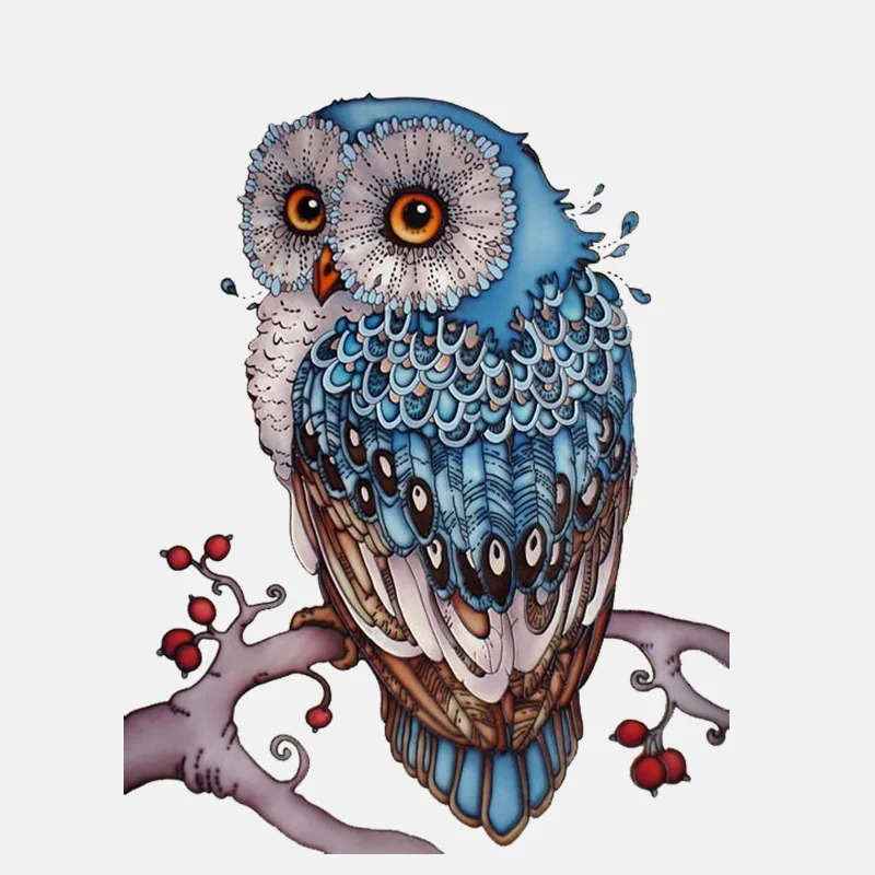 

N890# Self-adhesive Decal For Blue Owl Car Sticker Waterproof Auto Decors on Bumper Rear Window Laptop