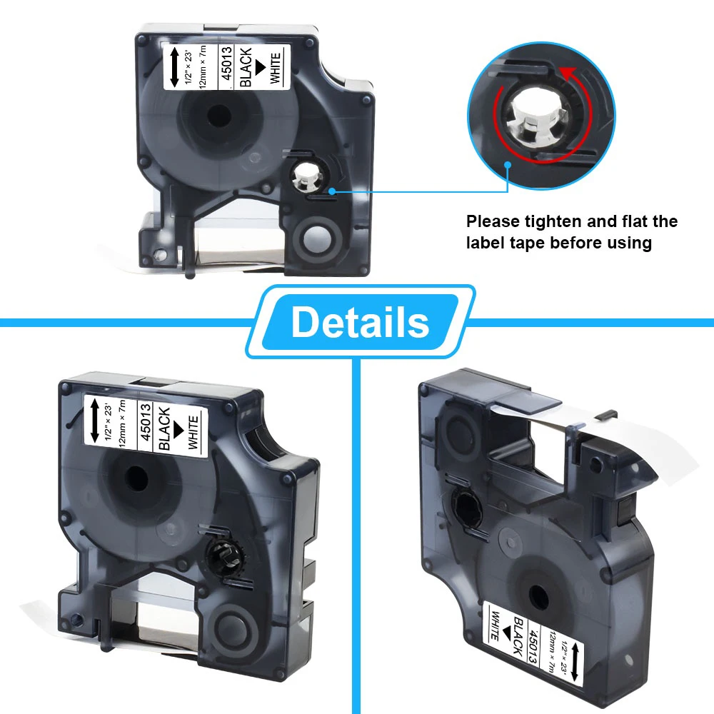 1PCS 15 Colors D1 Tape 45013 40913 43610 40910 for Dymo D1 Tapes Label Ribbon Compatible Dymo LabelManager LM160 LM280 Printer