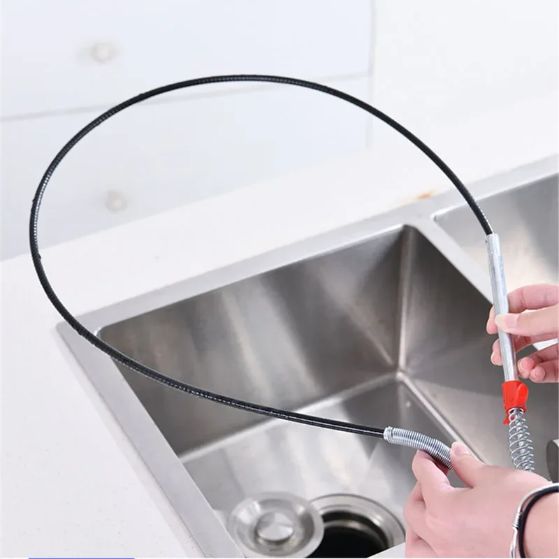 90/150cm Sink Drains Grabber Tool Flexible Long Reach Claw Pick Up Narrow Bend Curve Floor Drain Sewer Spring Grip Cleaner Tool