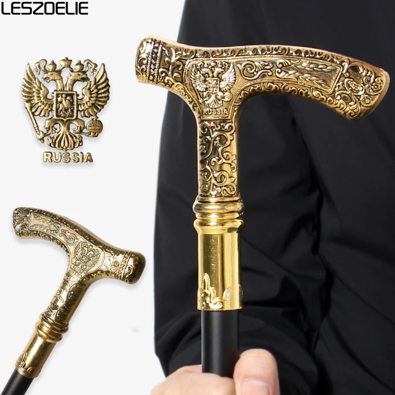 90cm Double-Headed Eagle Luxury Walking Stick Vintage Elegant Men's & Women's Decorative Fashionable Cane for Russia