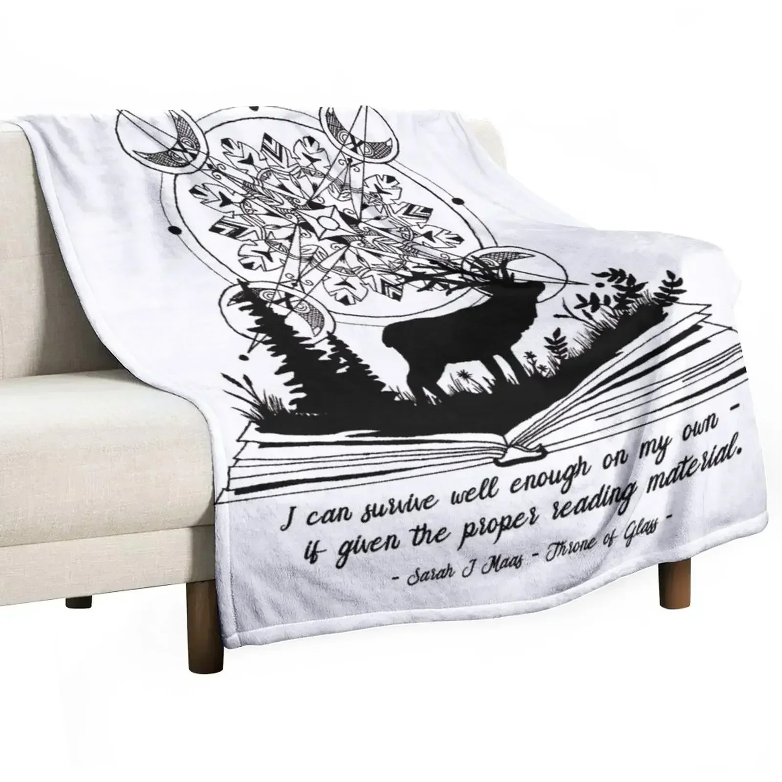 

ToG Deer Quote Plain (SJM Art Collection) Throw Blanket Blankets For Bed Loose For Baby Blankets