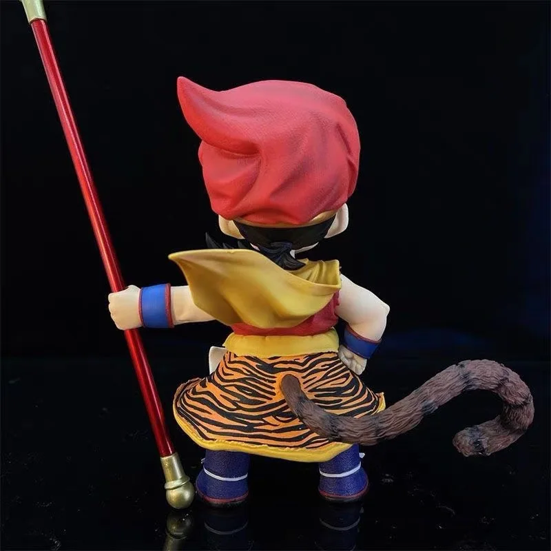 25cm Anime Dragon Ball Figure GK Son Goku Tiger Skin Figures Westbound Goku Action Figurine Stick Statue Pvc Ornament Toys Gifts