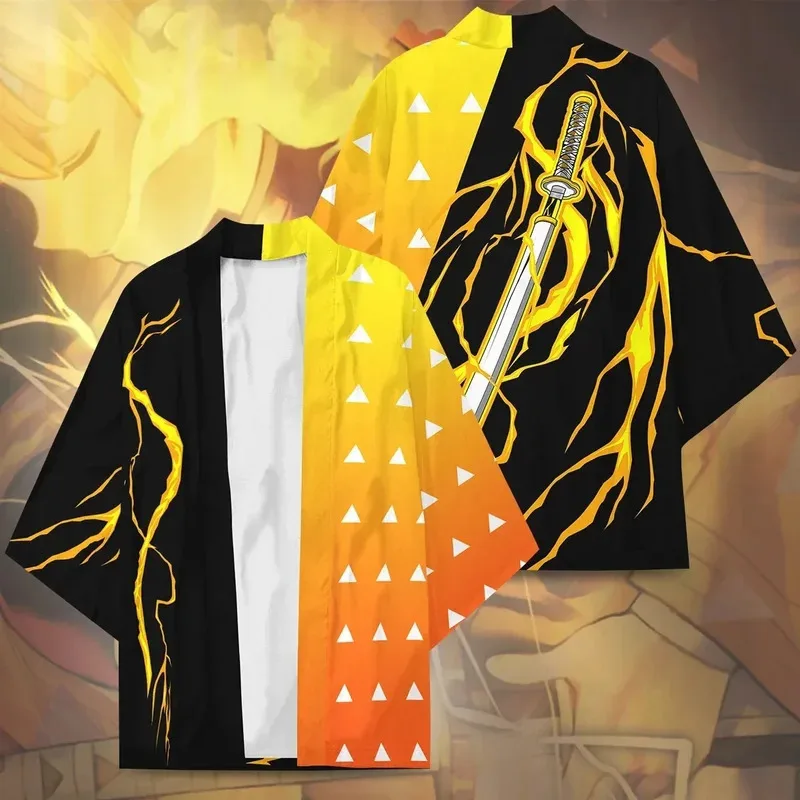Demon Slayers Cardigan Men's Japanese Anime Clothes Traditional Clothing Fashion Narutos One Pieces Kimono Taekwondo Uniform