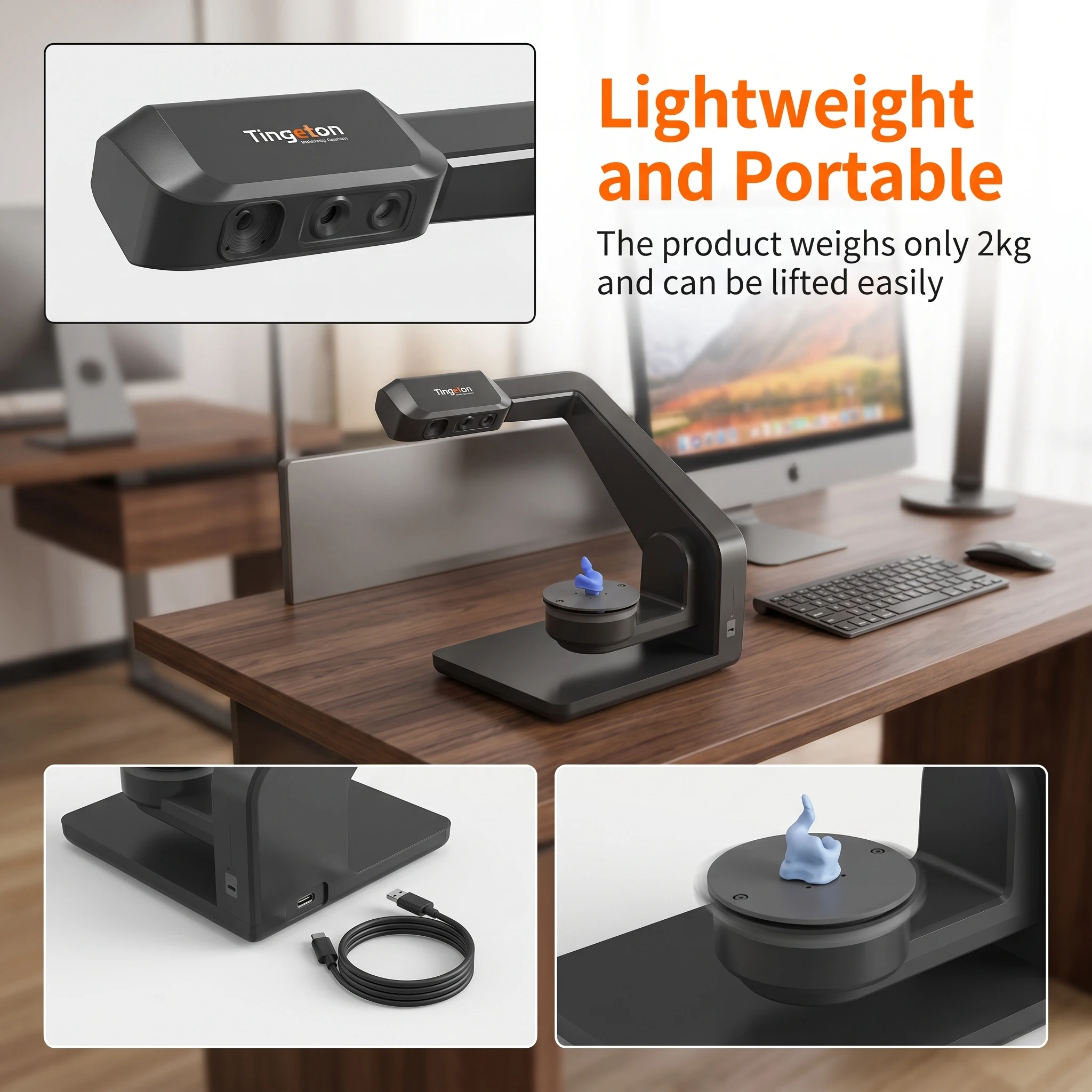 Lightweight USB 3D Eardrum Mold Scanner – Blue Light Fast Scan, Data-Accurate Tool for Hearing Aid Earmolds