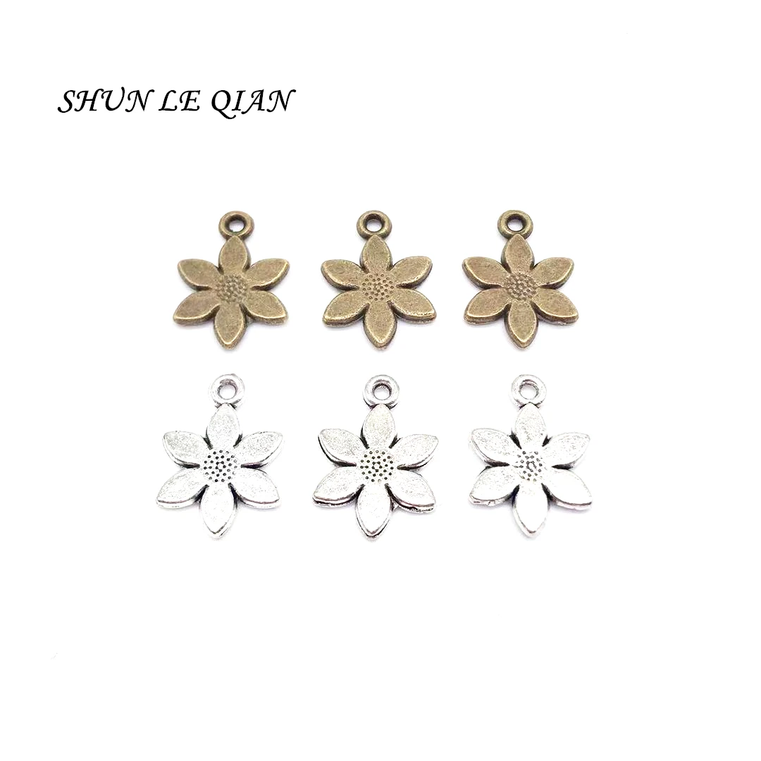 Wholesal 33 pcs Flower Charms Pendants Earrings Necklace Bracelet Ankle Accessories for Jewelry Making Findings