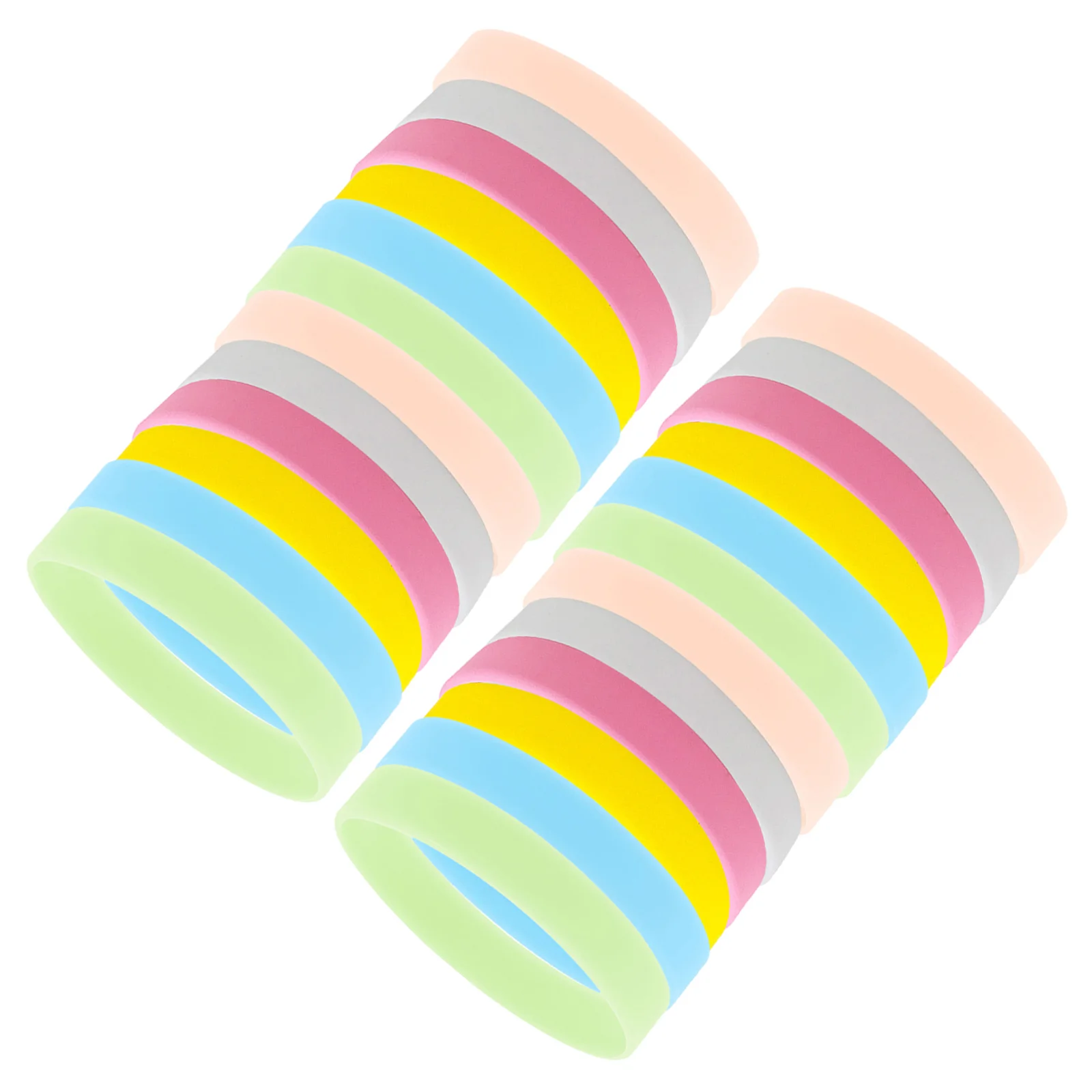 24개 야광 팔찌 어둠 속에서 빛나는 실리콘 손목밴드 어린이 성인용 네온 파티 용품 레이브 페스티벌 웨딩 파티