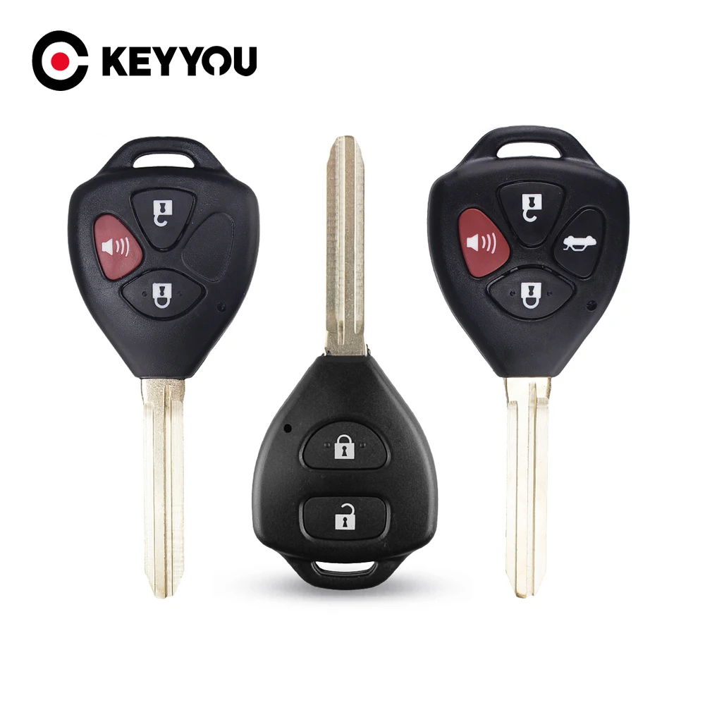 KEYYOU Uncut Replacement Plastic Remote Blank Keys For Toyota Camry 2007 2008 2009 2010 Avalon Corolla Matrix RAV4 Venza Yaris