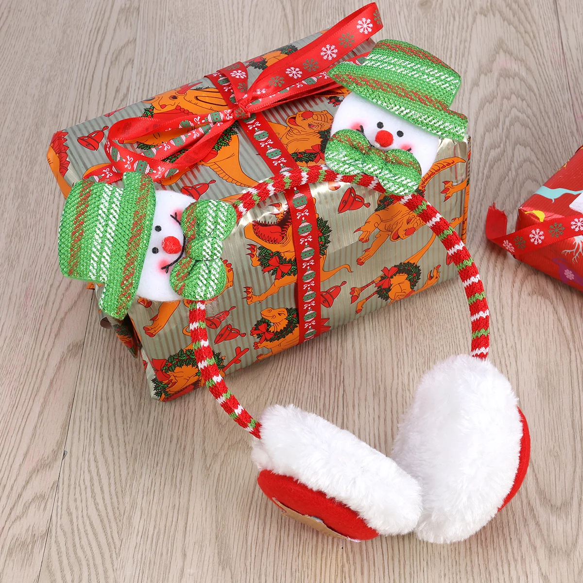 Christmas Earmuffs Winter Ear Covers Anti-Slip Premium Texture Suitable Long Sweater Scarf Holiday Parties Gift Kids Friends