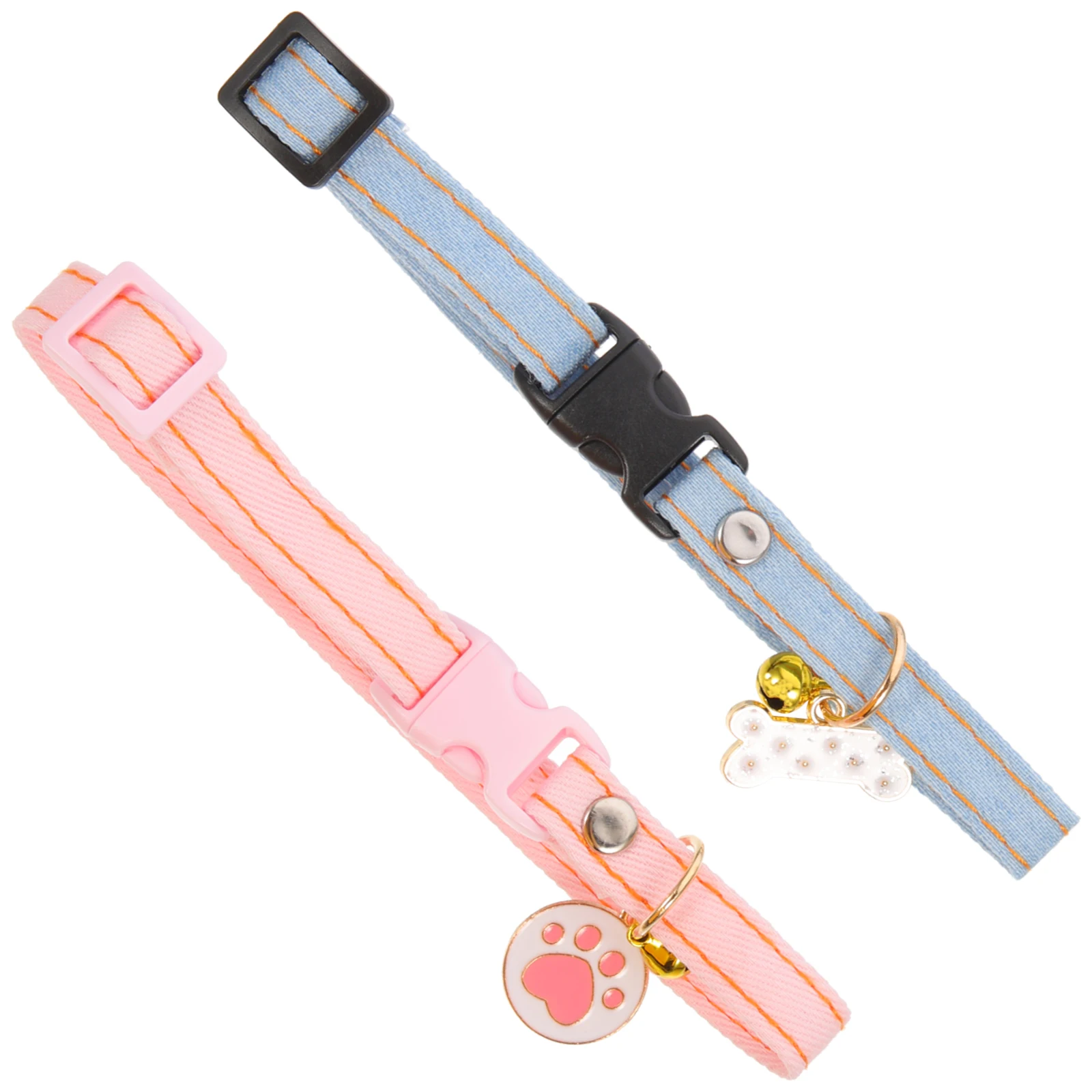 

2Pcs Cat Collars Bow Tie Kitten Adjustable Cotton Polyester Lightweight Bell Pet Training Walking Christmas Dog