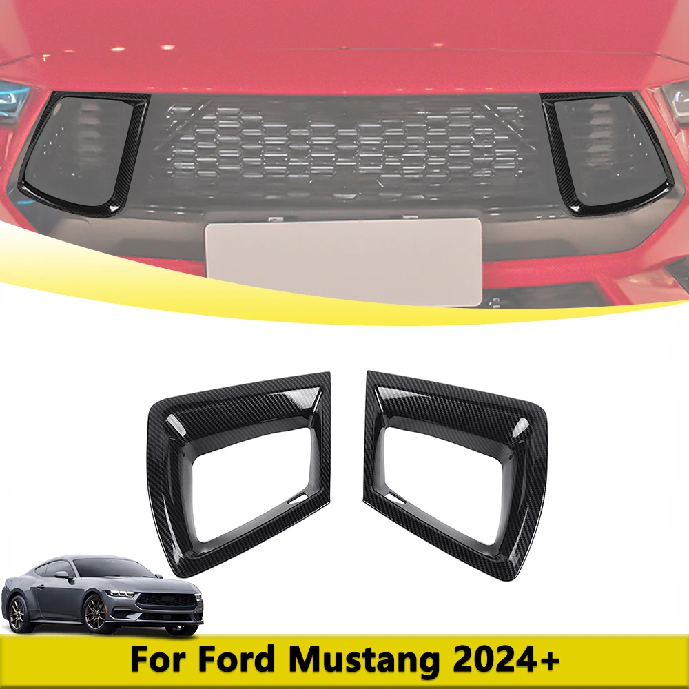 

Front Grille Diversion Air Intake Vent Trim Cover Decoration For Ford Mustang 2024 2025 Car Styling Exterior Parts Accessories