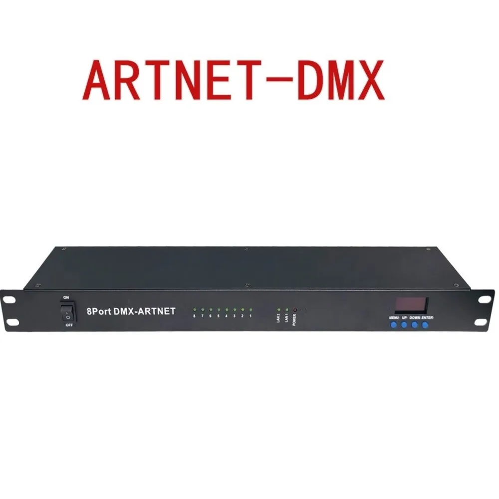 DMX Art Net Interface 8 Way Bidirectional Network Expander Stage Lighting Control 512 Signal Output DJ Controller Converter
