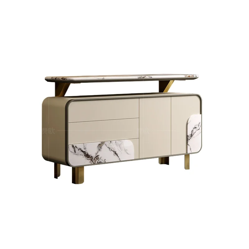 LMM light luxury dining side cabinet storage simple marble high-end entrance shoe cabinet