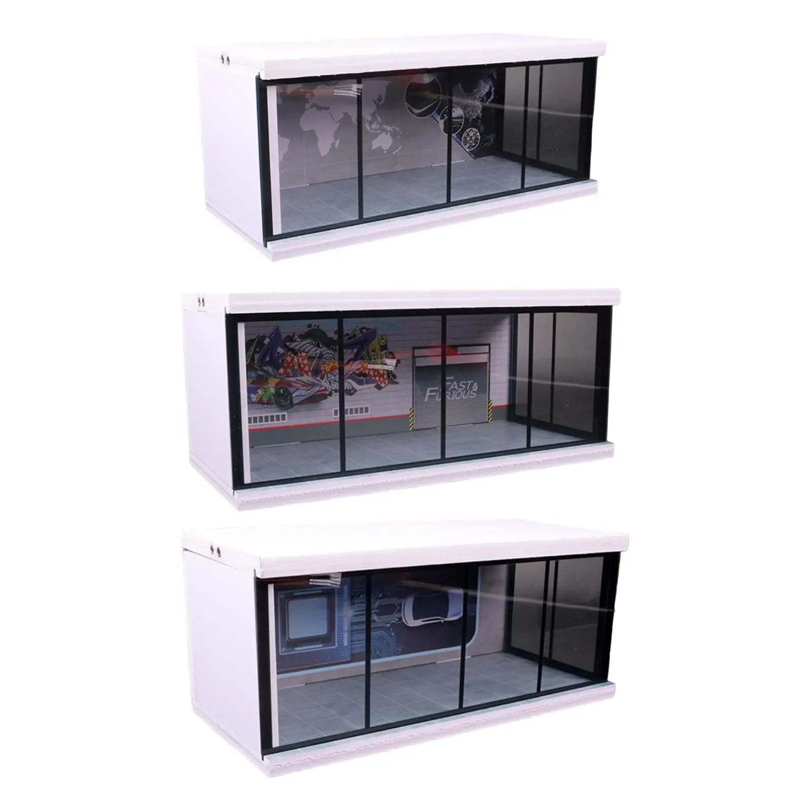 

1:64 Scale Parking Lot Display Case Diecast Car Display for Doll Diecast Car